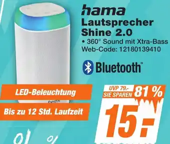 K+B Expert hama Lautsprecher Shine 2.0 Angebot