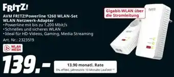 Saturn FRITZ! AVM FRITZ!Powerline 1260 WLAN-Set WLAN Netzwerk-Adapter Angebot