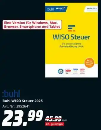 Saturn Buhl WISO Steuer 2025 Angebot