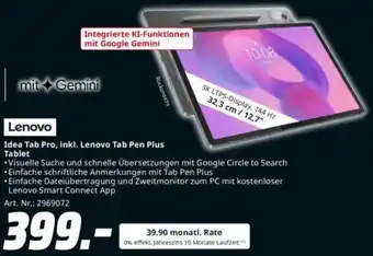 Saturn Lenovo Idea Tab Pro, inkl. Lenovo Tab Pen Plus Tablet Angebot