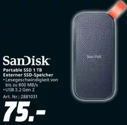 Saturn SanDisk Portable SSD 1 TB Externer SSD-Speicher Angebot