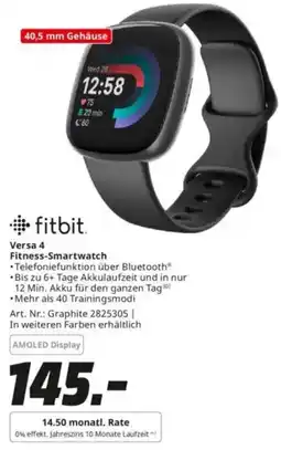 Saturn fitbit Versa 4 Fitness-Smartwatch Angebot