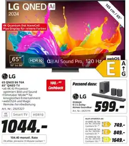 Saturn LG 65 QNED 86 T6A 65" QNED TV Angebot