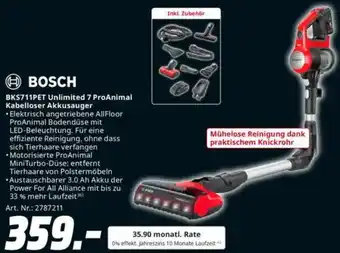 Saturn BOSCH BKS711PET Unlimited 7 ProAnimal Kabelloser Akkusauger Angebot