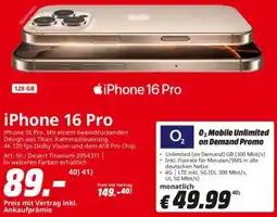 Saturn Apple iPhone 16 Pro Angebot