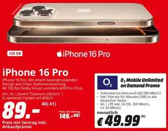 Saturn Apple iPhone 16 Pro Angebot