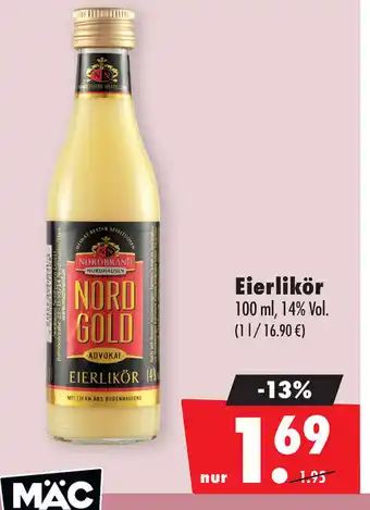 Mäc Geiz NORD GOLD Eierlikör 14% Vol. Angebot