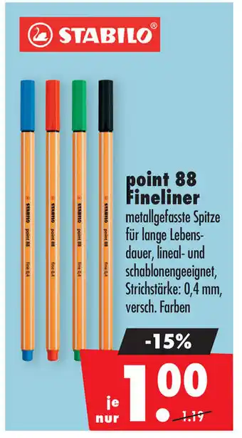 Mäc Geiz STABILO point 88 Fineliner Angebot