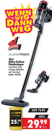 Mäc Geiz CLEANMaxx 2in1 Akku-Zyklon- Staubsauger Angebot