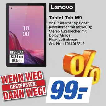 Expert Technomarkt Lenovo Tablet Tab M9 Angebot