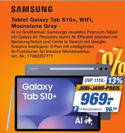 Expert Technomarkt SAMSUNG Tablet Galaxy Tab S10+, WiFi, Moonstone Gray Angebot