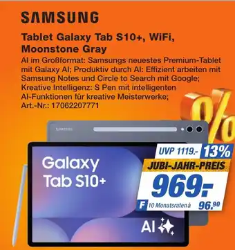 Expert Technomarkt SAMSUNG Tablet Galaxy Tab S10+, WiFi, Moonstone Gray Angebot