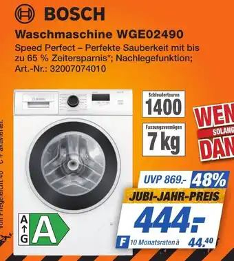 Expert Technomarkt BOSCH Waschmaschine WGE02490 Angebot