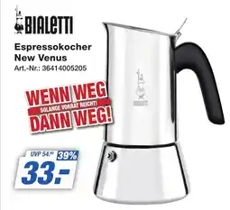 Expert Technomarkt BIALETTI Espressokocher New Venus Angebot