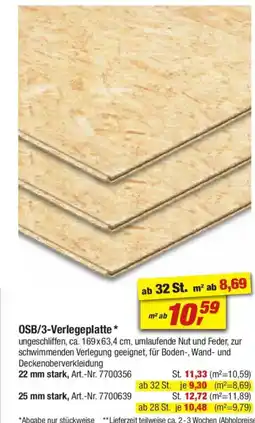 toom Baumarkt OSB/3-Verlegeplatte Angebot