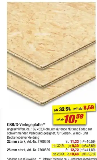 toom Baumarkt OSB/3-Verlegeplatte Angebot