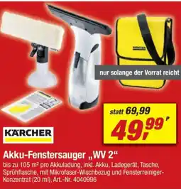 toom Baumarkt KARCHER Akku-Fenstersauger ,,WV 2" Angebot