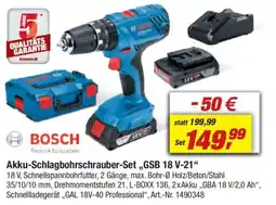 toom Baumarkt BOSCH Akku-Schlagbohrschrauber-Set „,GSB 18 V-21" Angebot