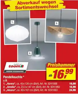 toom Baumarkt Pendelleuchte Hanna Angebot