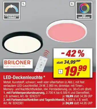 toom Baumarkt BRILONER LED-Deckenleuchte Angebot