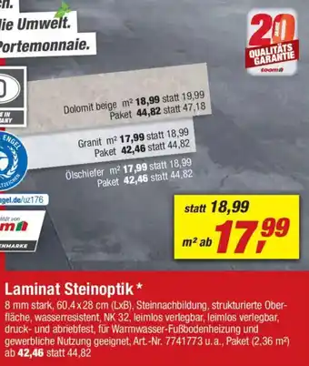 toom Baumarkt Laminat Steinoptik Angebot