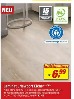 toom Baumarkt Laminat ,,Newport Eiche" Angebot