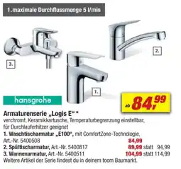 toom Baumarkt hansgrohe Armaturenserie ,,Logis E" Angebot