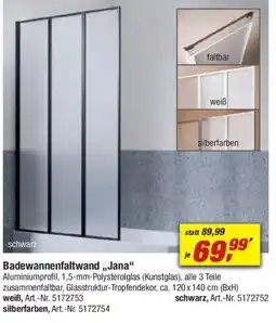 toom Baumarkt Badewannenfaltwand ,,Jana" Angebot