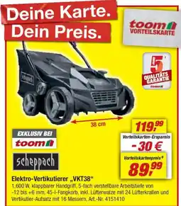 toom Baumarkt scheppach Elektro-Vertikutierer ,,VKT38" Angebot