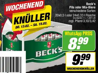 L. STROETMANN GROSSMARKT Beck's Pils oder Mix-Biere Angebot