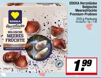 L. STROETMANN GROSSMARKT EDEKA Herzstücke Belgische Meeresfrüchte Premium-Pralinen Angebot