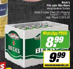 L. STROETMANN GROSSMARKT Beck's Pils oder Mix-Biere Angebot