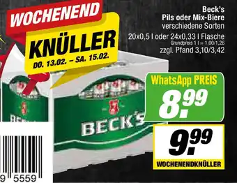 L. STROETMANN GROSSMARKT Beck's Pils oder Mix-Biere Angebot