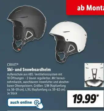 Lidl Crivit ski- und snowboardhelm Angebot