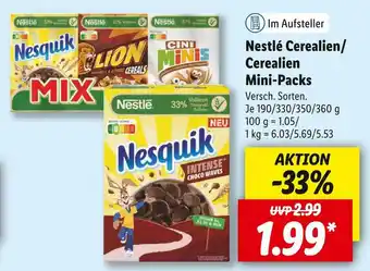 Lidl Nestlé cerealien oder cerealien mini-packs Angebot