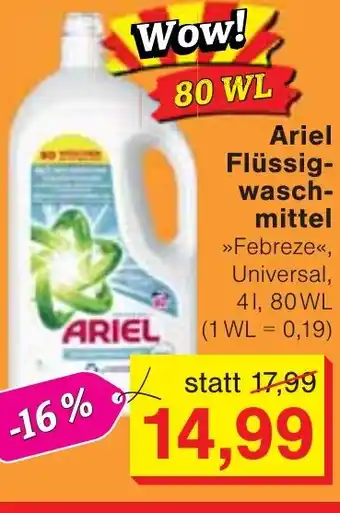 Jawoll Ariel Flüssig- wasch- mittel Angebot