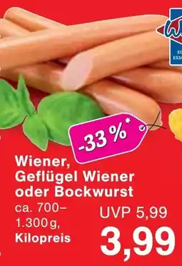 Jawoll Wiener, Geflügel Wiener oder Bockwurst Angebot