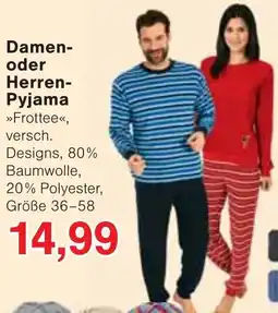 Jawoll Damen- oder Herren- Pyjama Angebot