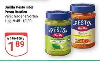 Globus Barilla Pesto oder Pesto Rustico Angebot