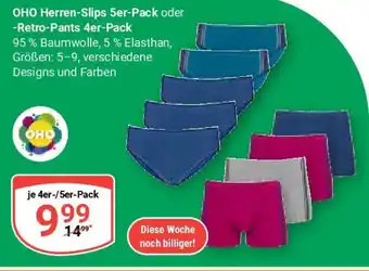 Globus OHO Herren-Slips 5er-Pack oder -Retro-Pants 4er-Pack Angebot