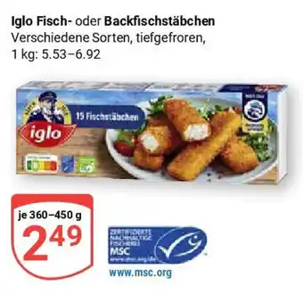 Globus Iglo Fisch- oder Backfischstäbchen Angebot