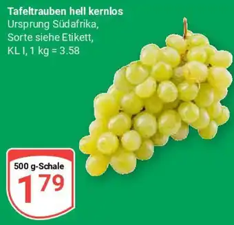 Globus Tafeltrauben hell kernlos Angebot