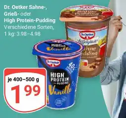 Globus Dr. Oetker Sahne-, Grieẞ- oder High Protein-Pudding Angebot