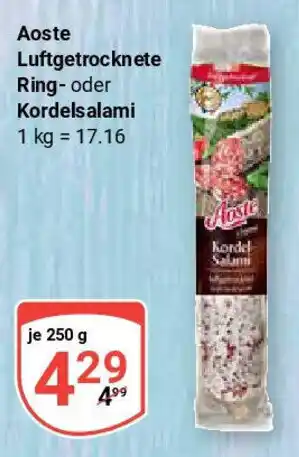 Globus Aoste Luftgetrocknete Ring- oder Kordelsalami Angebot