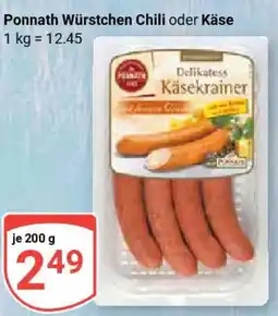 Globus Ponnath Würstchen Chili oder Käse Angebot