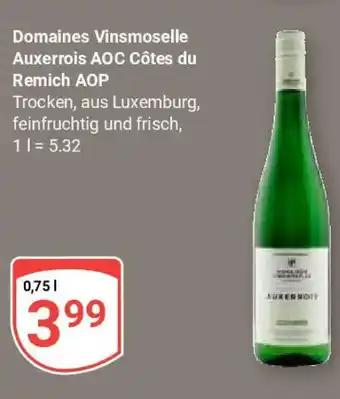 Globus Domaines Vinsmoselle Auxerrois AOC Côtes du Remich AOP Angebot