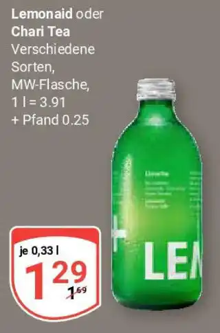 Globus Lemonaid oder Chari Tea Angebot