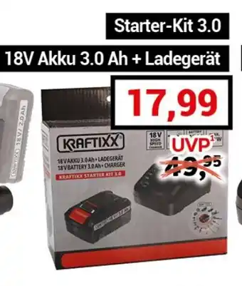 CENTERSHOP Starter-Kit 3.0 18V Akku 3.0 Ah + Ladegerät Angebot