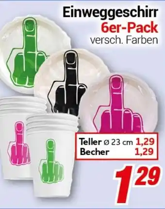 CENTERSHOP Einweggeschirr 6er-Pack Angebot