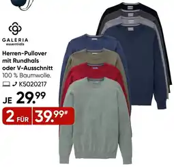 Galeria GALERIA essentials Herren-Pullover mit Rundhals oder V-Ausschnitt Angebot